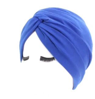 Winter Hair Wrap Jersey Cotton Cobolt Blue