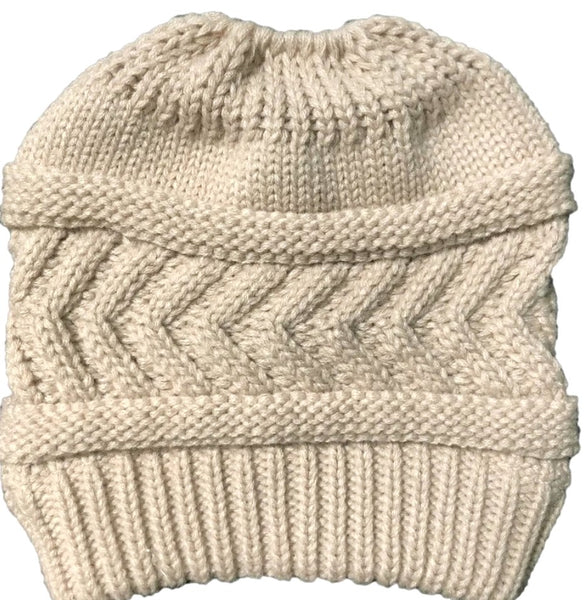 Knitted Ponytail Beanie Various Colours