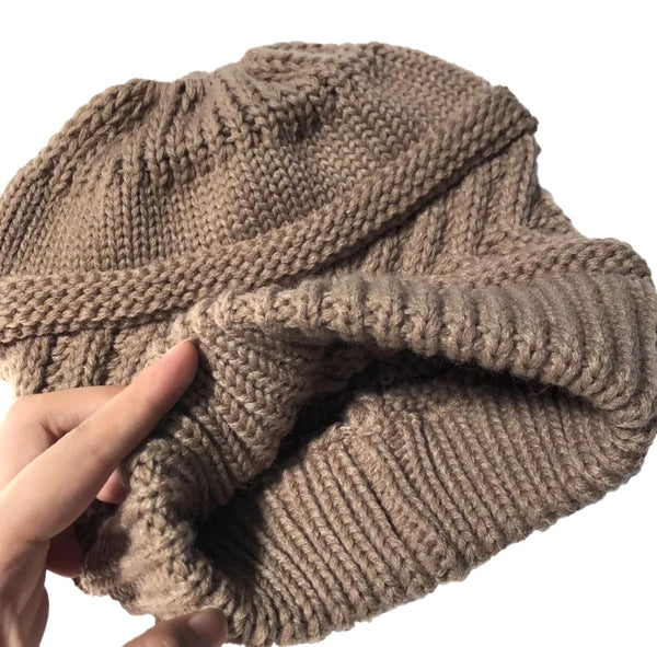 Knitted Ponytail Beanie Various Colours