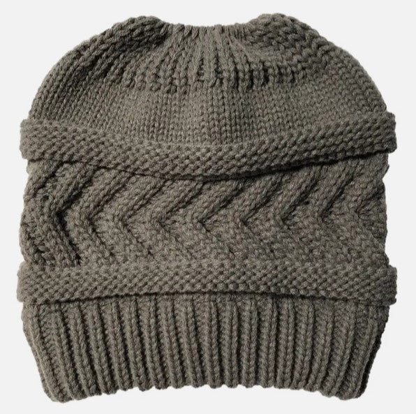 Knitted Ponytail Beanie Various Colours