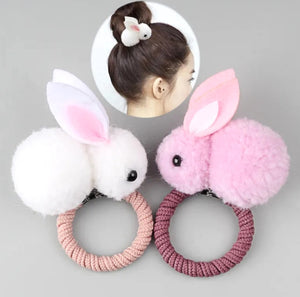 Bunny Elastic Hair ties x 2