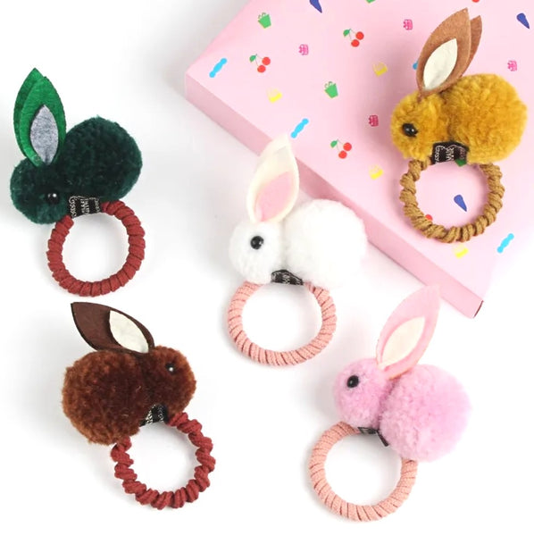 Bunny Elastic Hair ties x 2