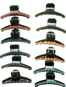 Large Hair Clip with Black base surrounded by Silicone beads in Various Colours