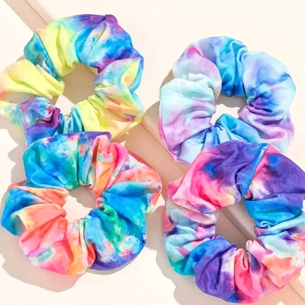 Curly Hair Scrunchies Tie Dyed