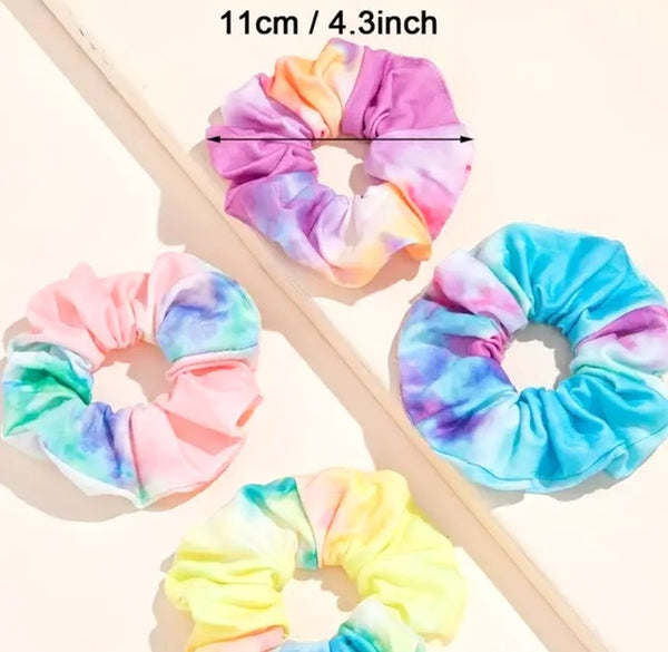 Curly Hair Scrunchies Tie Dyed