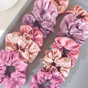 Curly Hair Scrunchies Satin Medium Sized Satin