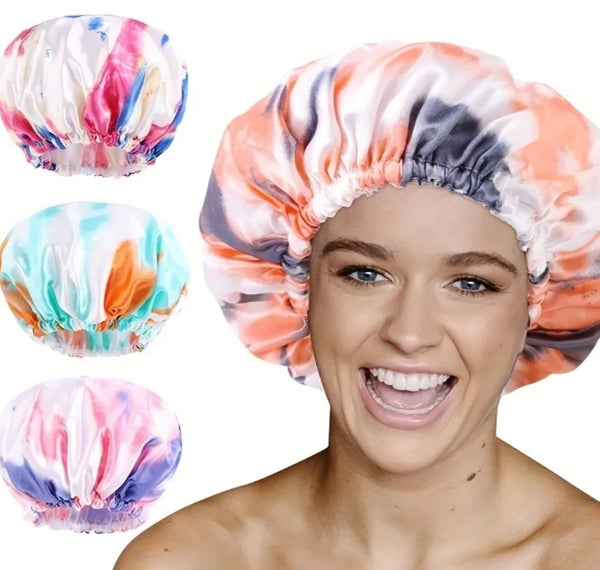 Deluxe Shower Caps Tie Dyed Large Size