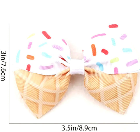 Kids Hair Bow Ice Cream & Sprinkles