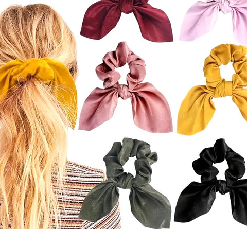 Hair Scrunchie Bow ties In Various Colours