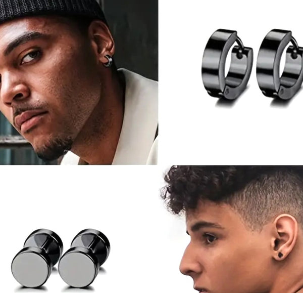 Stainless Steel Hoops &amp; Hugs Earrings for Men