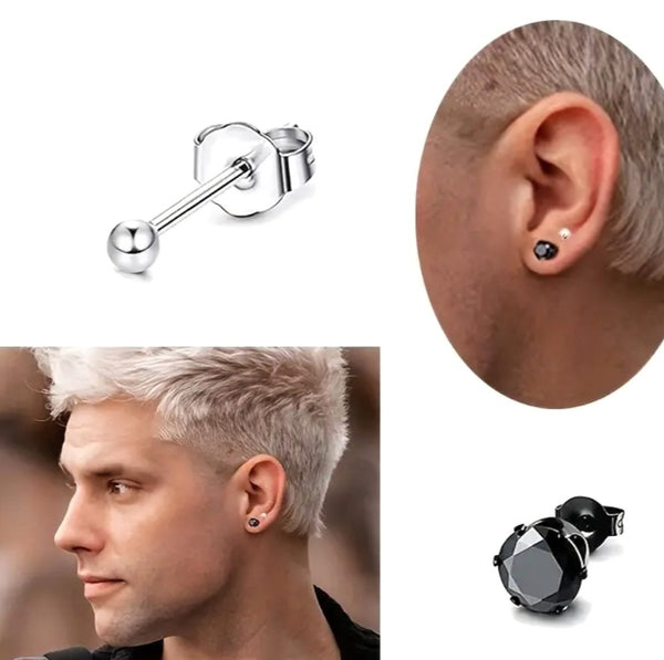 Men's Black Earrings