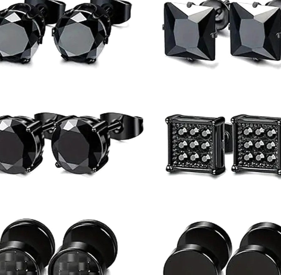 Men's Black Earrings