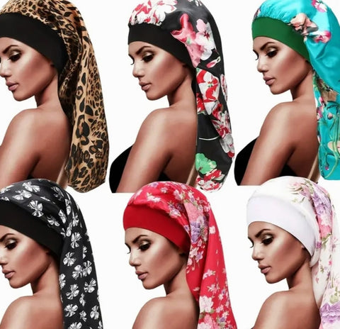 Sleep cap satin long length 6 x Prints