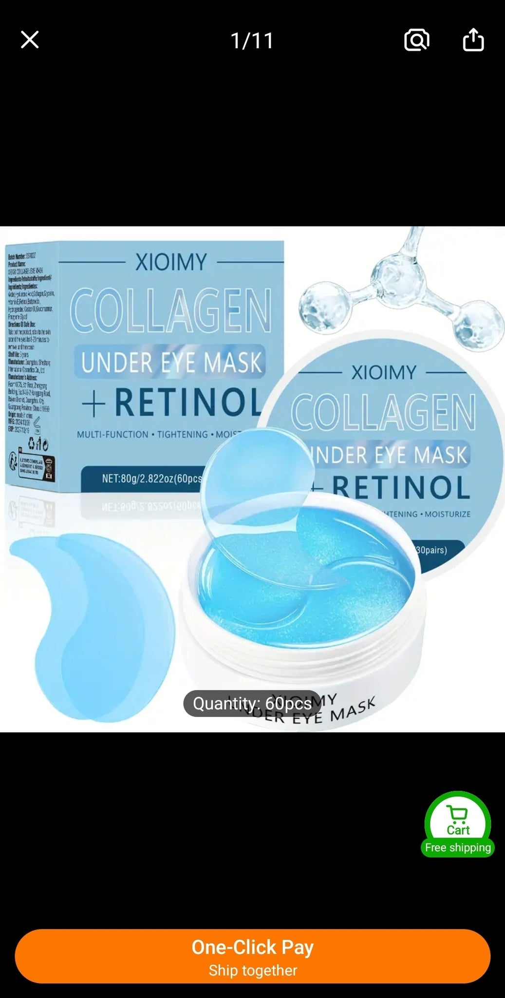 Collagen Under Eye Masks 60 pieces