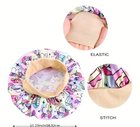 Kids Satin Sleep Caps Unicorns .