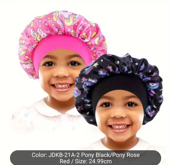 Kids Satin Sleep Caps Unicorns .