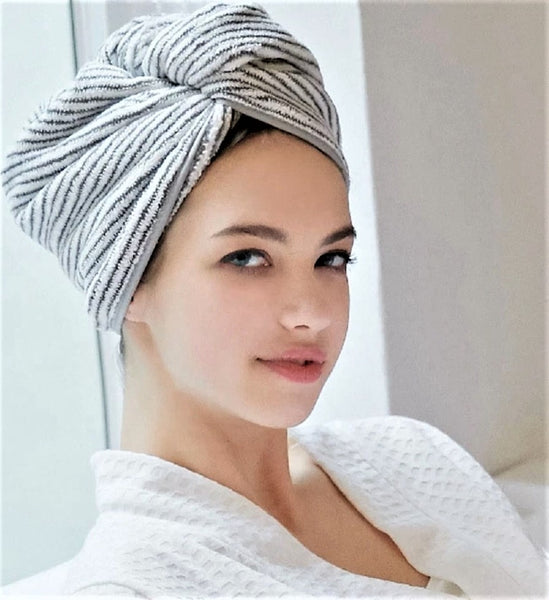 Micro Fiber Hair Towel Bamboo Super Deluxe Grey