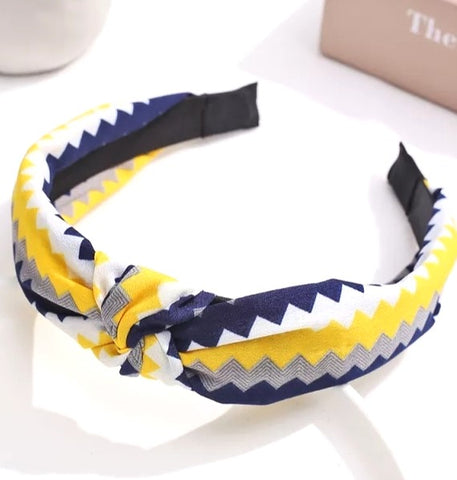 Headband Asymmetrical Print Yellow