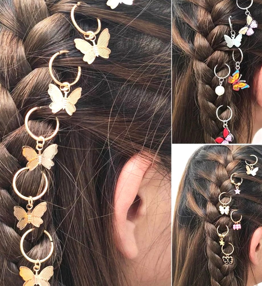 Single Wide Hair braid with Charms