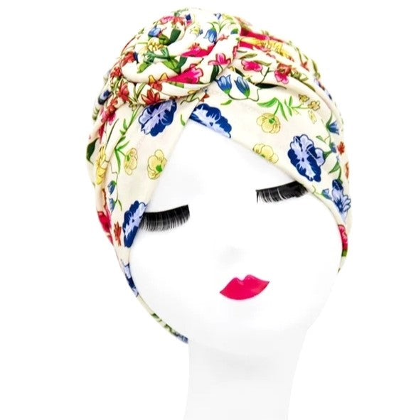 Hair Wrap Cream floral print